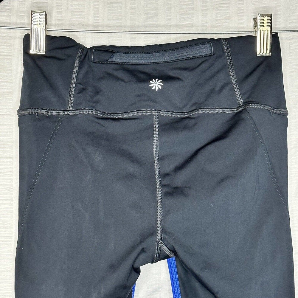 Athleta Leggings Womens XXS Blue Velocity Colorblock Capri Midrise Workout Gym - Picture 5 of 12
